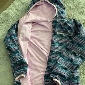 Columbia Teal and Pink Hooded Jacket